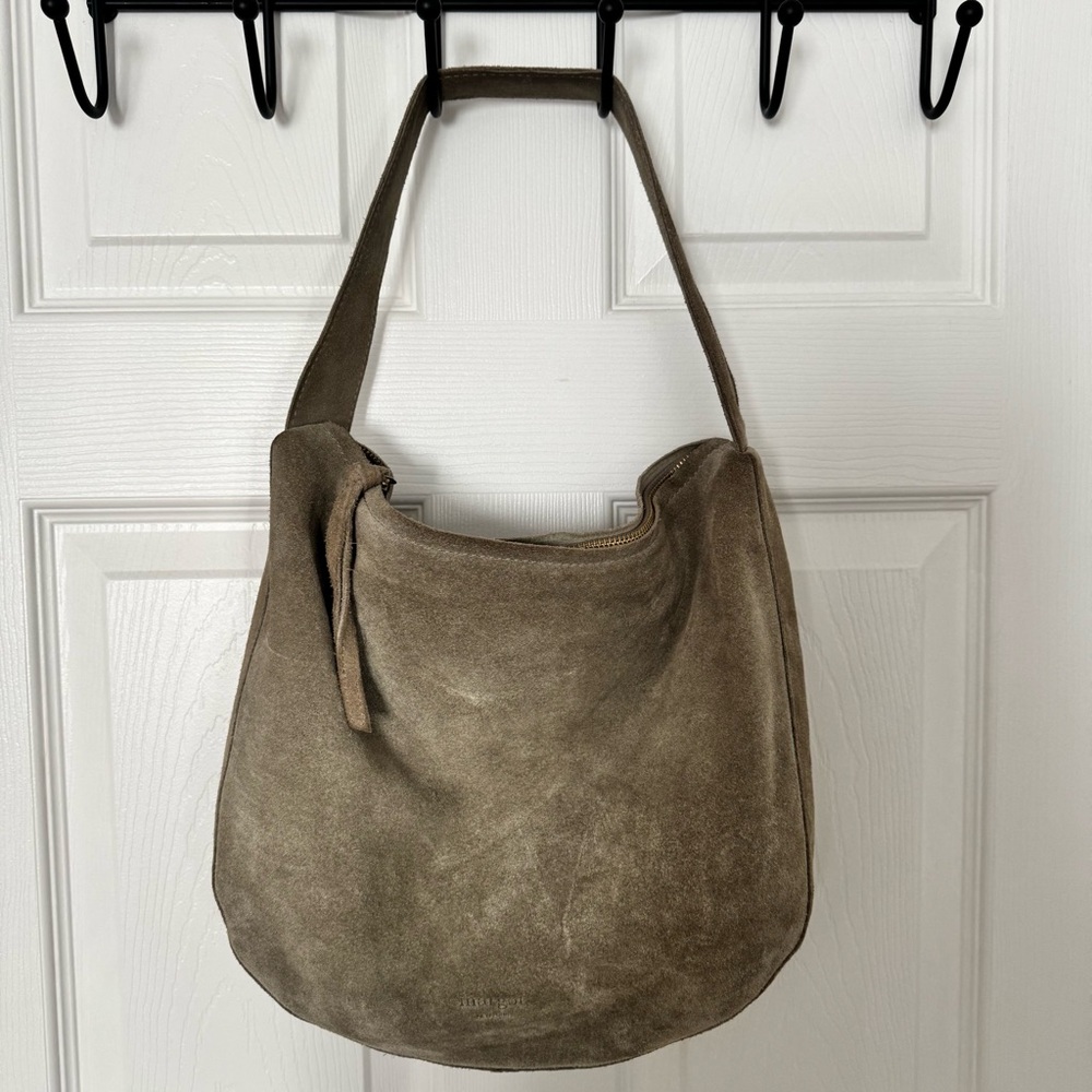 Margot Suede Hobo Bag in Brown